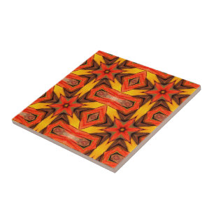 Ceramic Tile Brown Orange Yellow