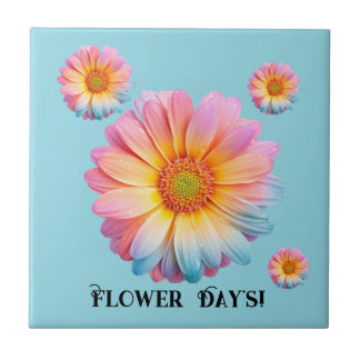 Ceramic Tile Coaster's (Flower Day's)
