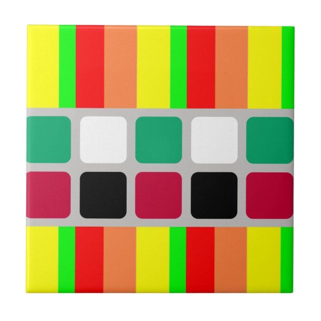 Ceramic Tile Colorful Colors Stripe (Front)