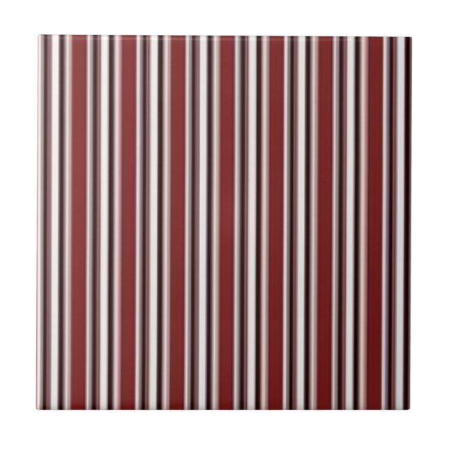 Ceramic Tile Colourful Colours Stripes Burgundy (Front)
