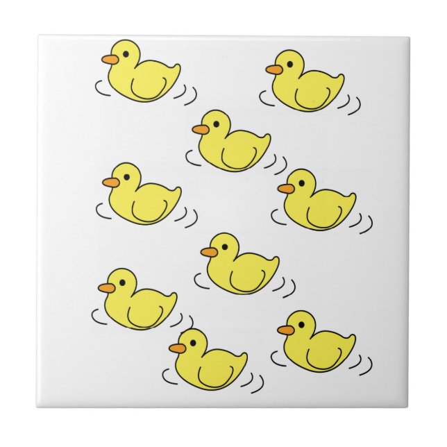 Ceramic Tile Colourful Colours Yellow Ducks  (Front)