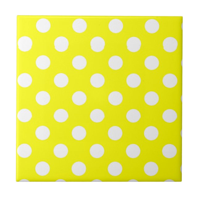 Ceramic Tile Colourful Colours Yellow Polka dot  (Front)