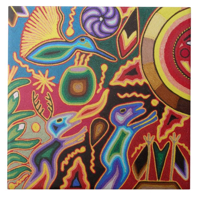 Ceramic Tile - Colourful Mexican Tile Pattern (Front)