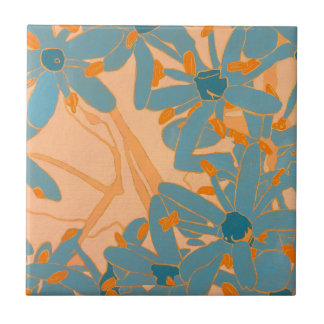 Ceramic Tile Contemporary Leaf Design in Peach