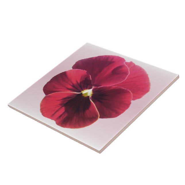 Ceramic Tile - Dark Red Pansy (Side)