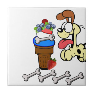 Ceramic Tile Dog Fruit