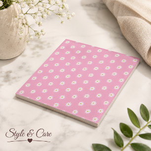 Ceramic Tile Featuring a Blooming Flower Design