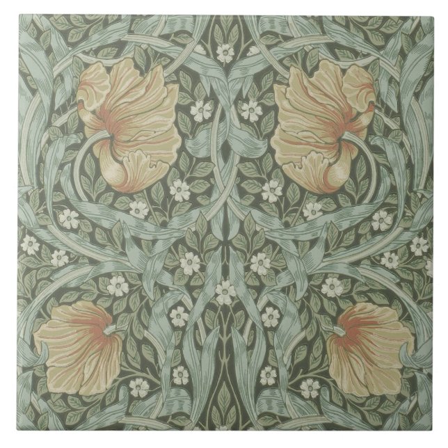 Ceramic tile fireplace William Morris designs 01 (Front)
