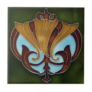 Ceramic Tile - Floral Art Nouveau 4.25 x 4.25 Tile