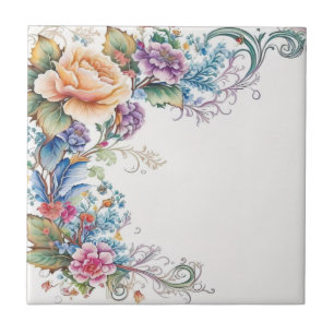 Ceramic Tile Floral Flowers