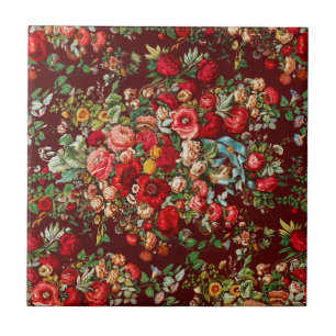 CERAMIC TILE :  FLORAL VINTAGE CHINTZ