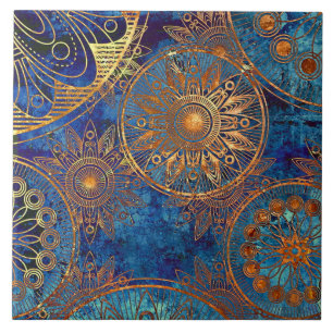 Ceramic tile - Gold Wheels