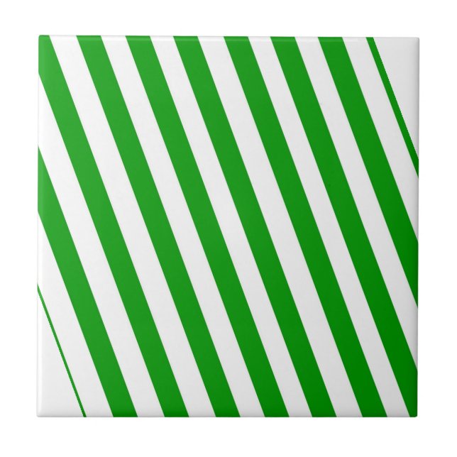 Ceramic Tile  Green Stripe  (Front)