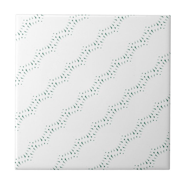 Ceramic Tile  Green White Sun (Front)