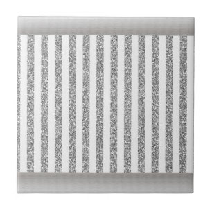 Ceramic Tile Grey Silver Stripe