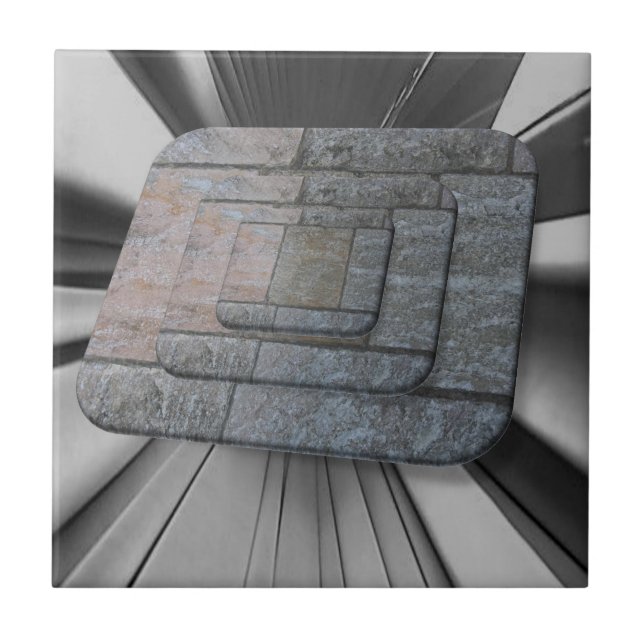 Ceramic Tile  Grey Stripe  (Front)