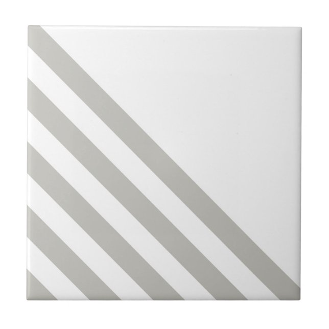 Ceramic Tile Grey & White Stripe  (Front)