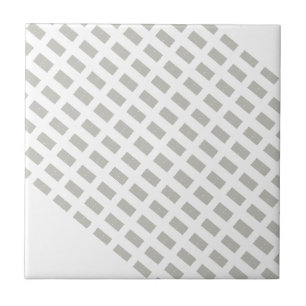 Ceramic Tile Grey & White Stripe Square