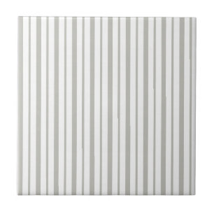 Ceramic Tile Grey & White Stripe Square