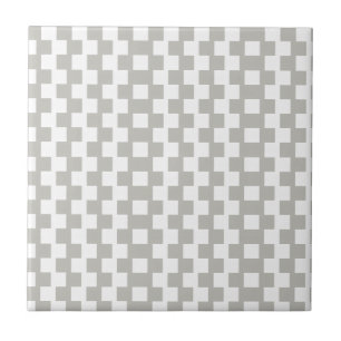 Ceramic Tile Grey & White Stripe Square