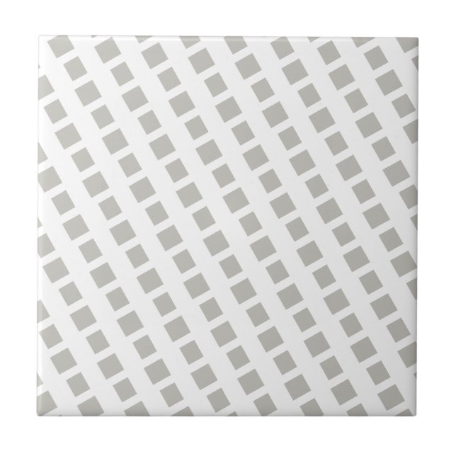 Ceramic Tile Grey & White Stripe Square (Front)