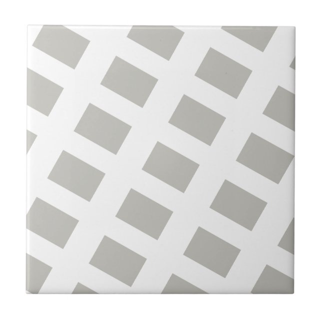 Ceramic Tile Grey & White Stripe Square (Front)