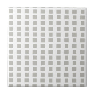 Ceramic Tile Grey & White Stripe Square