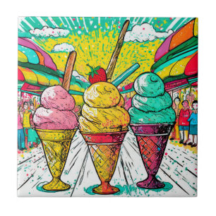 Ceramic Tile Ice Cream Acrylic Wall Tile Art