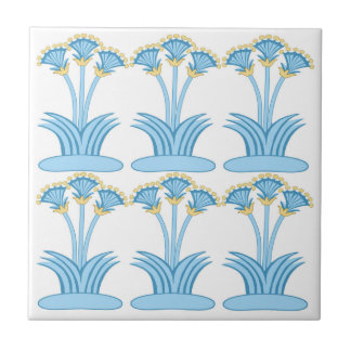 Ceramic Tile in Minoan Lilies aqua