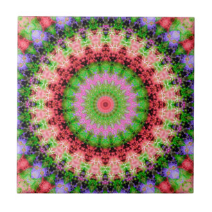Ceramic Tile Mandala round pattern kaleidoscope