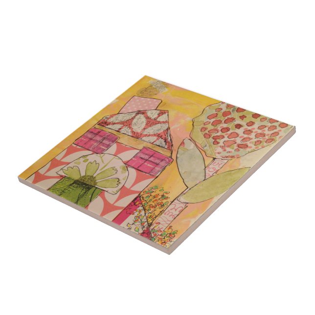 Ceramic Tile - Mixed Media House (Side)