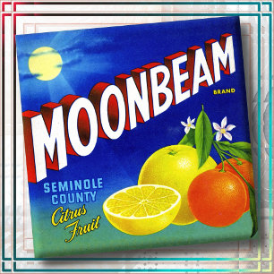 CERAMIC TILE - "Moonbeam Produce" - Crate Label