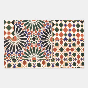 Ceramic tile mosaic design rectangular sticker