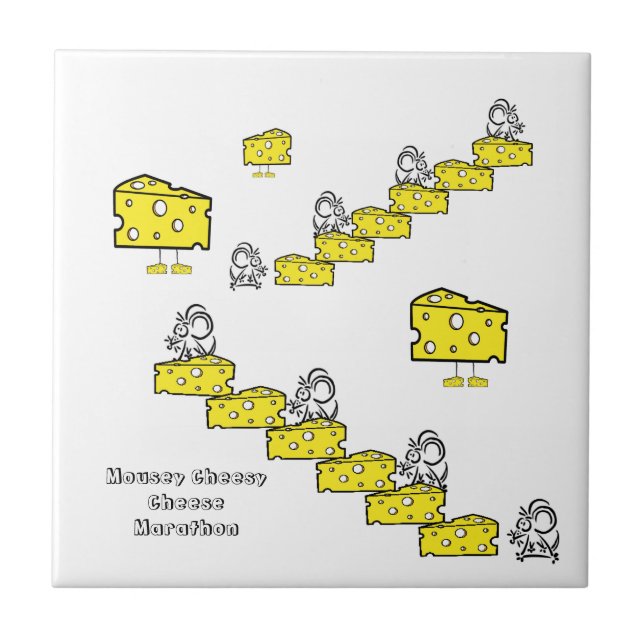 Ceramic Tile Mousey Cheesy Cheese Marathon  (Front)