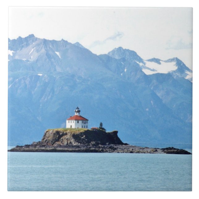 Ceramic tile of lighthouse in Alaska (Front)
