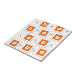 Ceramic Tile Orange Squares