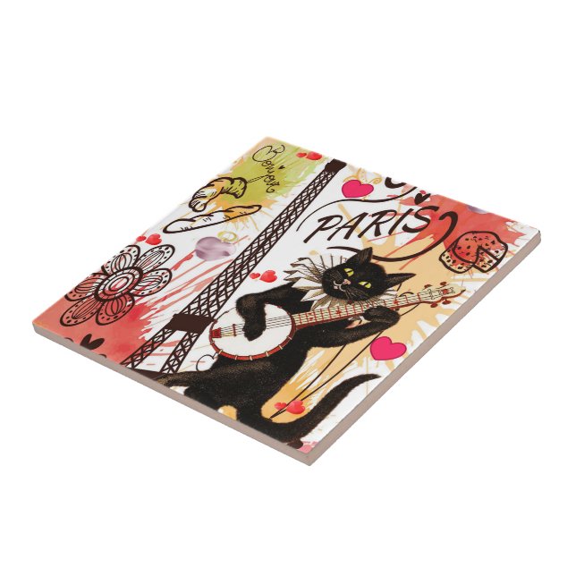 Ceramic Tile Paris France Cat (Side)