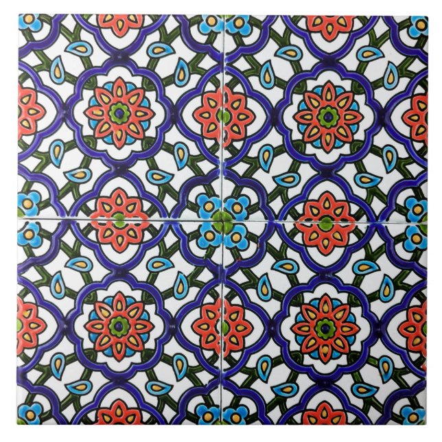 Ceramic Tile -  Persian Style Colourful Wall Tile (Front)
