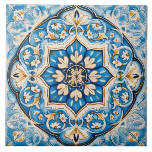 Ceramic tile - Persian Style White Blue Beige 