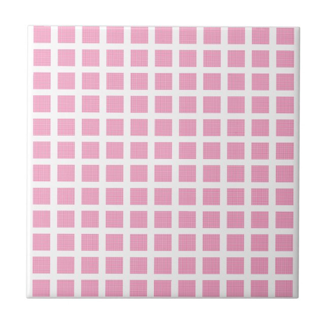 Ceramic Tile Pink Stripe Square (Front)