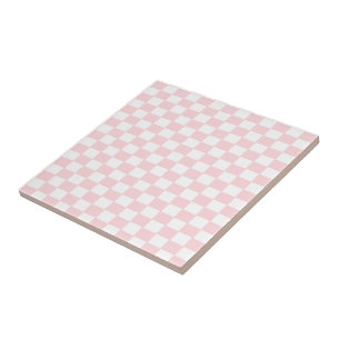 Ceramic Tile Pink & White Square