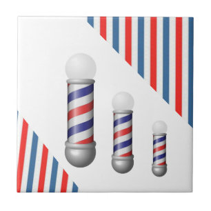Ceramic Tile Red White & Blue Stripe Barberpole