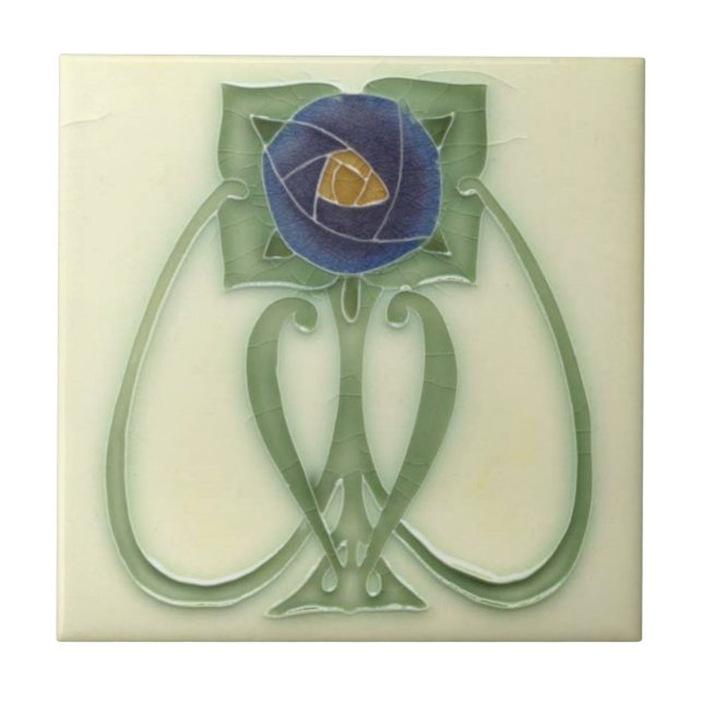 Ceramic Tile - Reproduction Blue Rose Vintage  (Front)