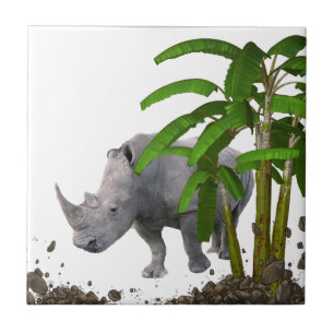 Ceramic Tile Rhinoceros