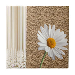 Ceramic Tile Rustic Beige Flower Floral Serenity