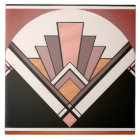Ceramic Tile - Sangria Art Deco Fan Design