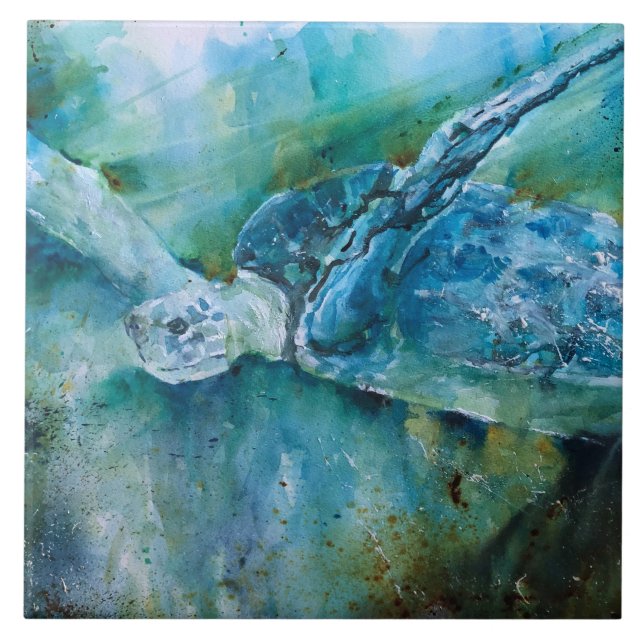 Ceramic Tile Sea Turtle (Front)