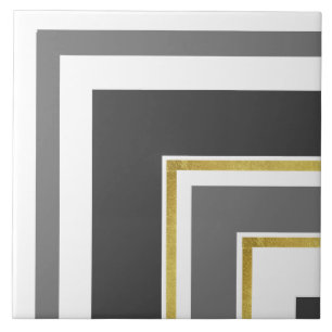 Ceramic Tile - Shades Of Grey Gold Split Corner