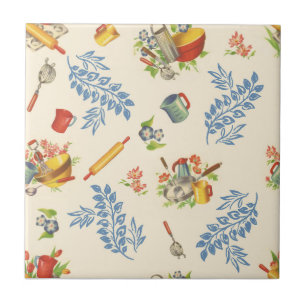 Ceramic Tile, Small- HAPPY KITCHEN-BLUE Tile