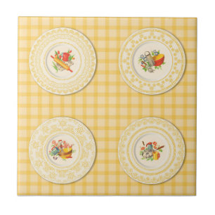 Ceramic Tile, Small- KITCHEN PLATES-YELLOW Tile